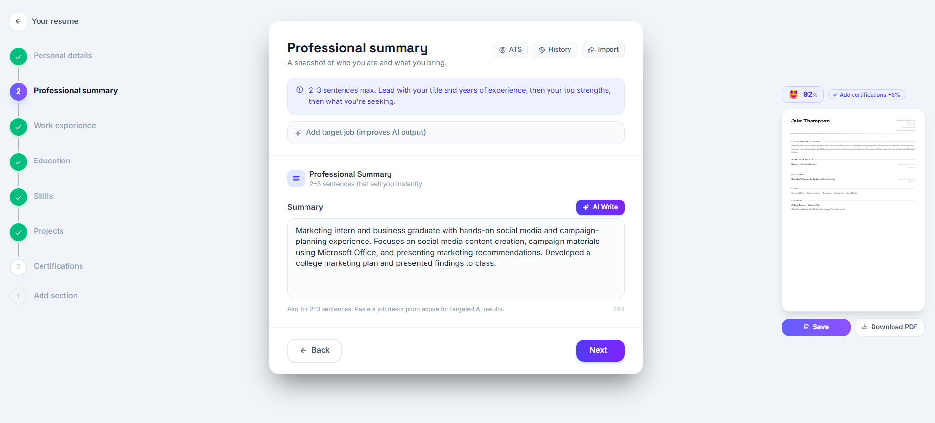 Arcenly Resume Builder